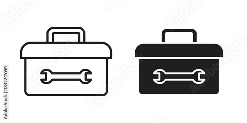 Toolbox icon symbol. Classic flat and linr style