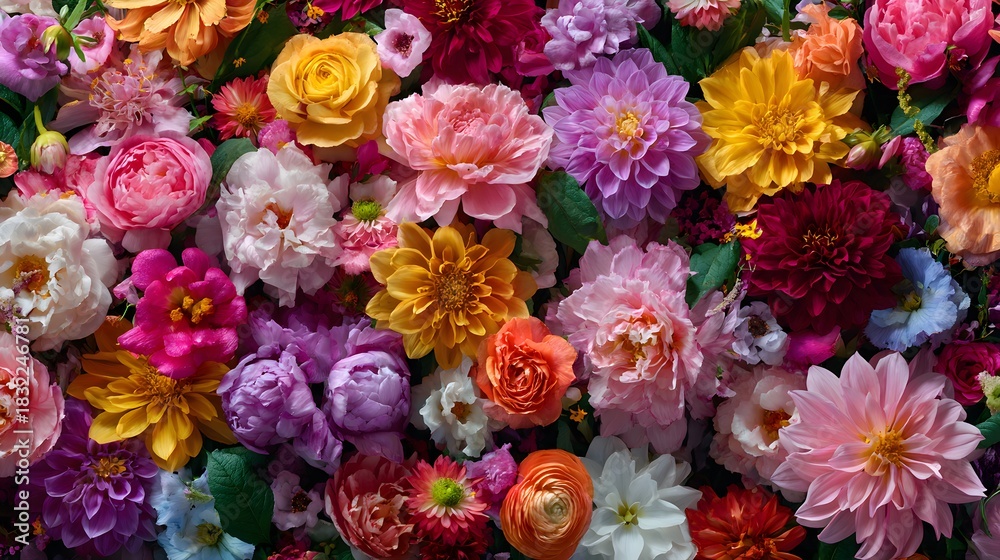 custom made wallpaper toronto digitalVibrant Floral Wall Background with Colorful Blooming Flowers