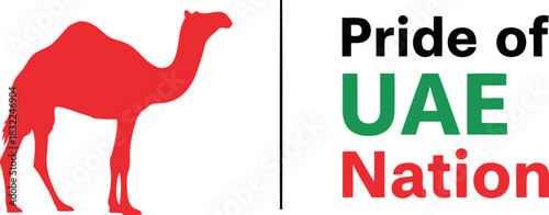 United arab emirates national pride with symbolic red camel art