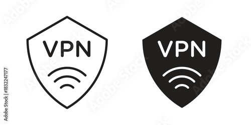 Vpn icon symbol. Classic flat and linr style