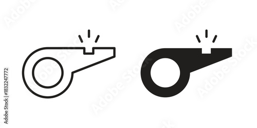 Whistle icon symbol. Classic flat and linr style