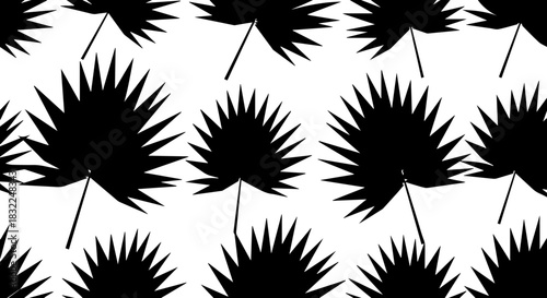 Bold tropical palm leaves create a striking modern pattern, bringing vibrant island vibes to your designs with classic botanical elegance.