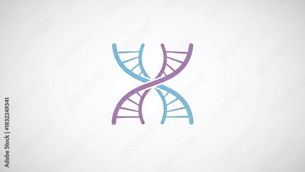 Fototapeta premium Stylized Double Helix Icon Representing Genetic Code and Biological Research, Illustrating the Foundations of Life and Scientific Discovery