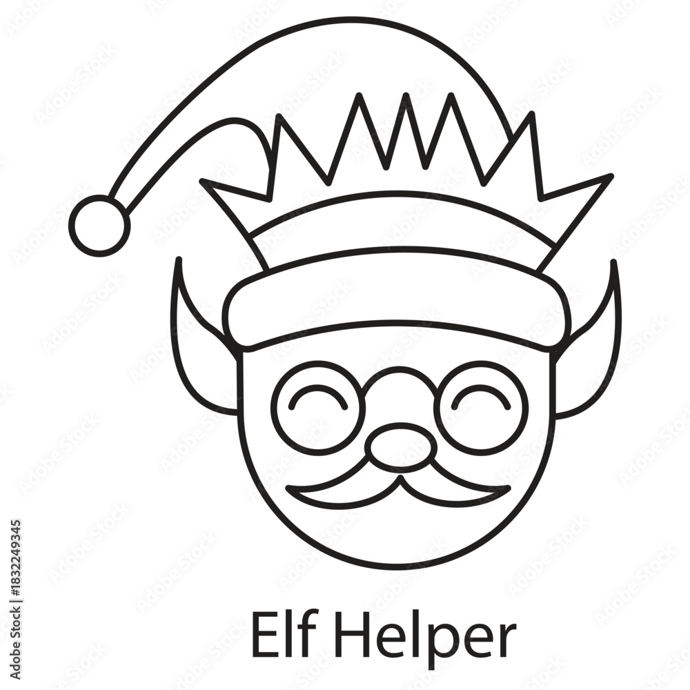 Fototapeta premium Elf Helper Icon. Vector Design