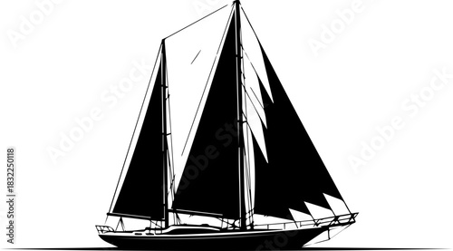 Majestic sailboat gliding on the water, a symbol of freedom and adventure, perfect for travel, nautical themes, and evoking a sense of exploration and peace