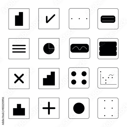 Minimal Data and Chart Icons Set for Analytics and UI Design