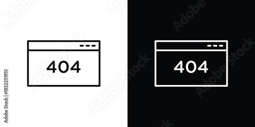 404 Error icon line drawing clipart symbol. Vector illustration