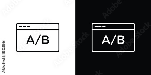 A B testing icon line drawing clipart symbol. Vector illustration