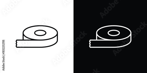 Adhesive tape icon line drawing clipart symbol. Vector illustration