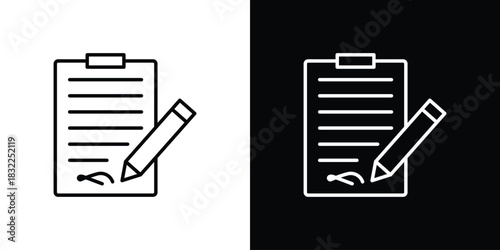 Agreement icon line drawing clipart symbol. Vector illustration