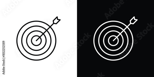 Archery icon line drawing clipart symbol. Vector illustration