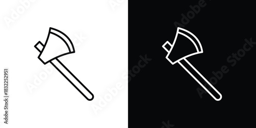 Axe icon line drawing clipart symbol. Vector illustration