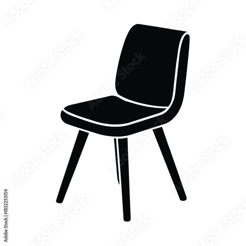 Simple chair icon minimalist furniture flat vector monoline design