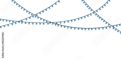 Abstract glowing blue dots forming lines isolated on transparent background