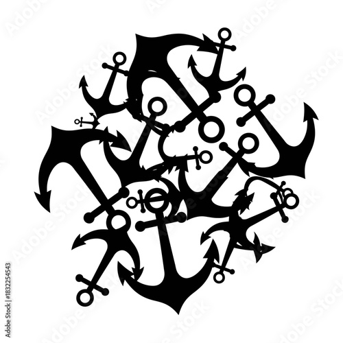 Black anchor vector design nautical theme sea ocean illustration marine symbol graphic element 100 char