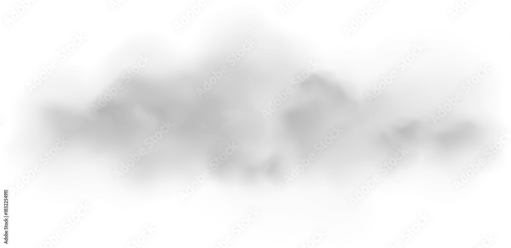 Naklejka premium Dynamic black fine smoke illustration Black Smog Black fog smoke Grey smoke puff, white background and studio with no people with fog in the air. Transparency only in vector PNG format. Realistic