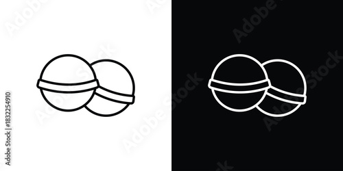 Bath salts bomb icon line drawing clipart symbol. Vector illustration