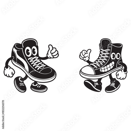 Cartoon Sneakers with Arms and Legs shoe footwear