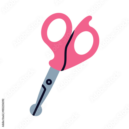 Pair of Scissors for Tailor as Hand-operated Shearing Tool Vector Illustration