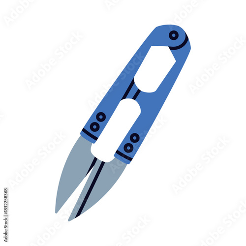 Pair of Scissors for Tailor as Hand-operated Shearing Tool Vector Illustration