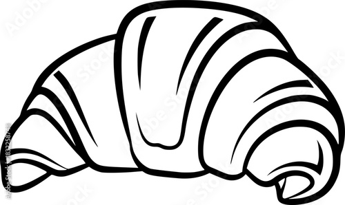 Croissant Pastry Bakery Silhouette Vector Illustration