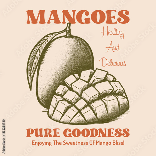 Fruit graphics , Mango organic fruits, natural sweet , From California to Paris , girls graphic tee print design, women's vector graphics design, food fashion trendy graphics for t-shirt design.	