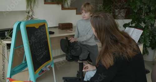 Male Teacher Gives Music Lesson for a Child. Man is Teaching Kid to Play Musical Instrument. 4K 10-bit