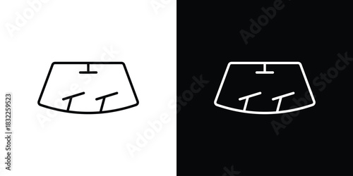 car windscreen icon line drawing clipart symbol. Vector illustration