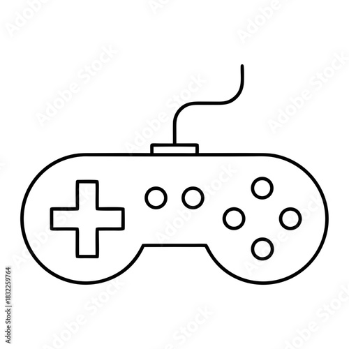 Outline of a wired video game controller design art