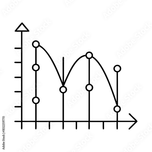 Line graph showing a fluctuating data trend line