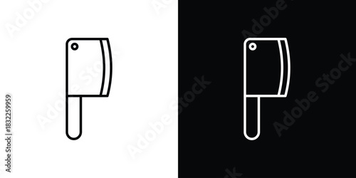 Chopper knife icon line drawing clipart symbol. Vector illustration