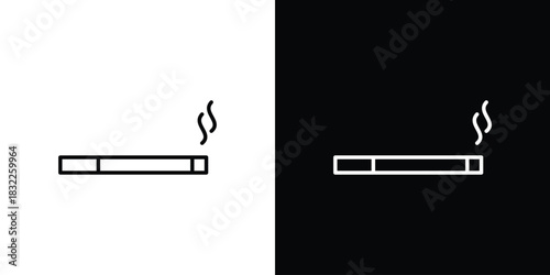 Cigarette icon line drawing clipart symbol. Vector illustration