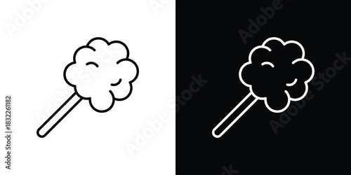 Cotton Candy icon line drawing clipart symbol. Vector illustration