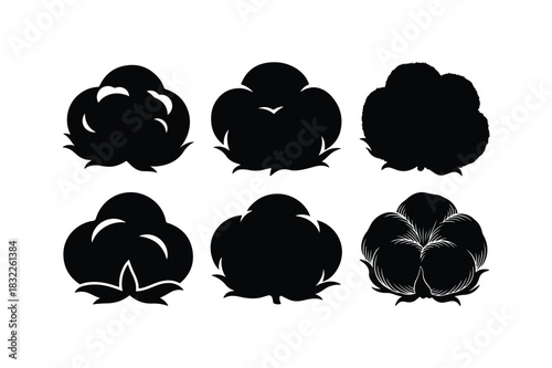 Cotton Ball Silhouette Minimal Vector Set