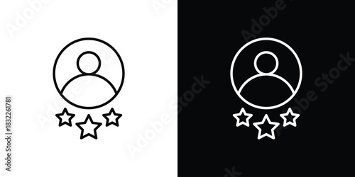 Customer experience icon line drawing clipart symbol. Vector illustration