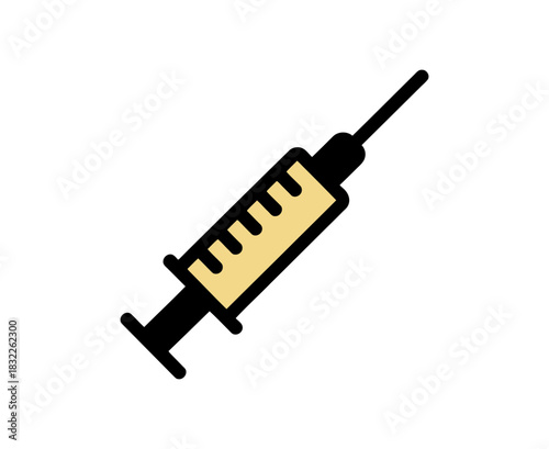 Syringe medical injection needle vaccine treatment healthcare immunization concept icon