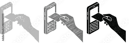 Stylized digital payment concept with mobile phone and credit card