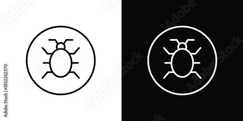 Debug icon line drawing clipart symbol. Vector illustration