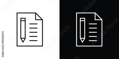 Declarations icon line drawing clipart symbol. Vector illustration