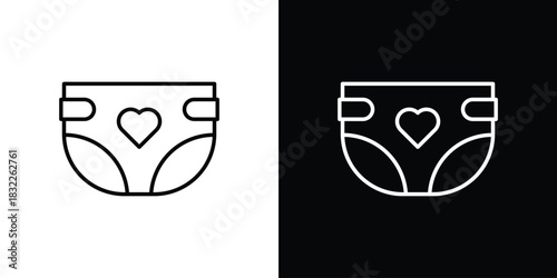 diaper icon line drawing clipart symbol. Vector illustration