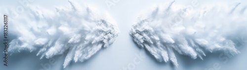 Powder Burst Wings Abstract Dust Cloud Explosion on Light Blue, powder ,explosion