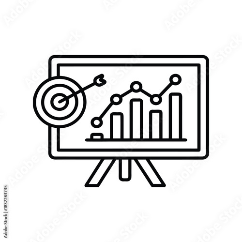 Target Chart Outline Vector Illustration Board