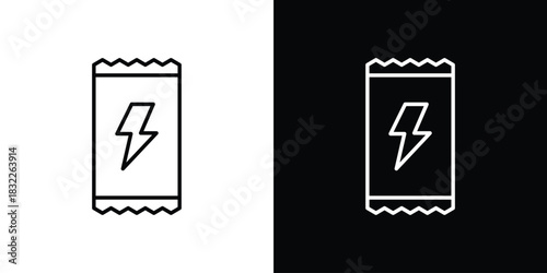 Energy bar icon line drawing clipart symbol. Vector illustration