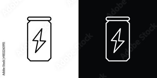 Energy drink icon line drawing clipart symbol. Vector illustration