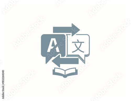 Language Learning Translation Icon Design