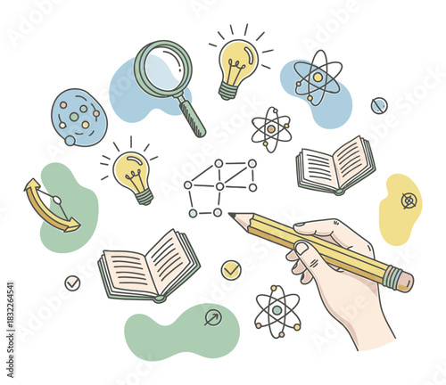 Hand-Drawn Educational Video Tutorial Illustration