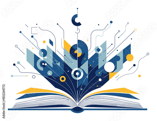 Geometric Book Composition - Modern Abstract Vector Design