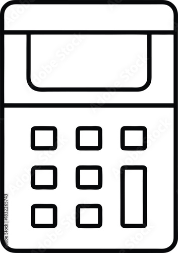 Calculator line icon representing math and finance isolated on transparent background