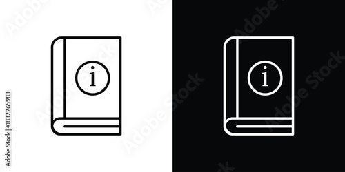 guide book icon line drawing clipart symbol. Vector illustration