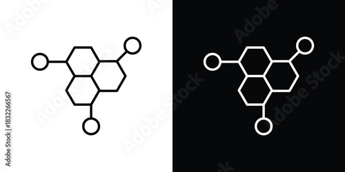 Hormones icon line drawing clipart symbol. Vector illustration